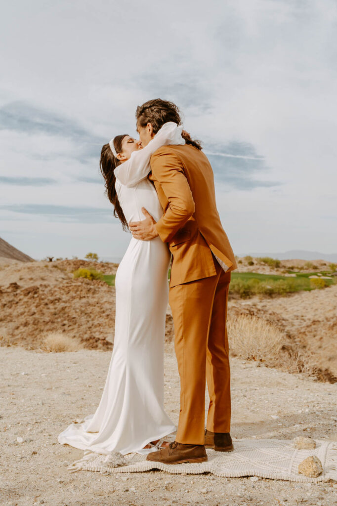 You may kiss the bride shot — Desert Wedding Photography by Mattie O'Neill