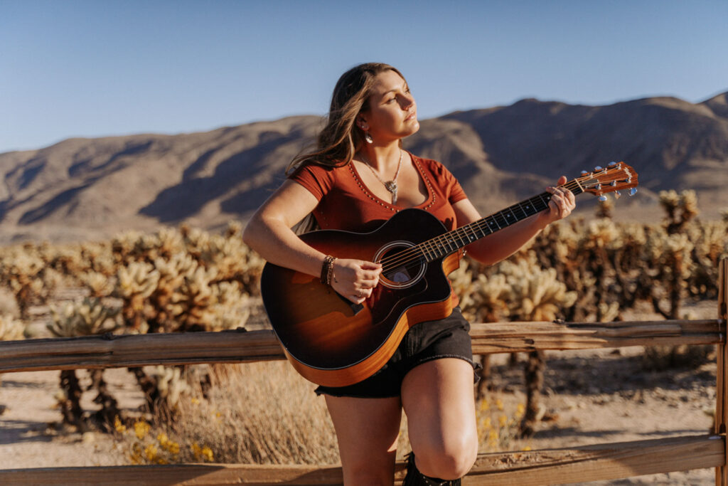 Hope Blanchard and her guitar — Cosmopolitan Magazine Photoshoot by Mattie O'Neill