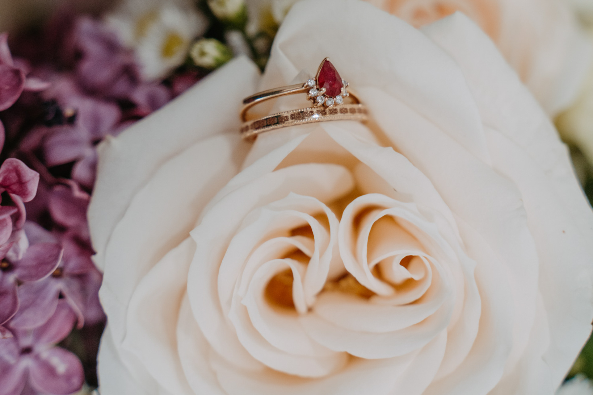 Ring on a rose — Joshua Tree Wedding Photographer 