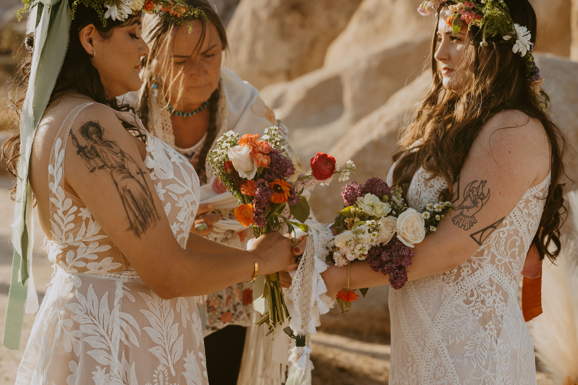 Close-up of the bouquets — Joshua Tree Wedding Photographer 