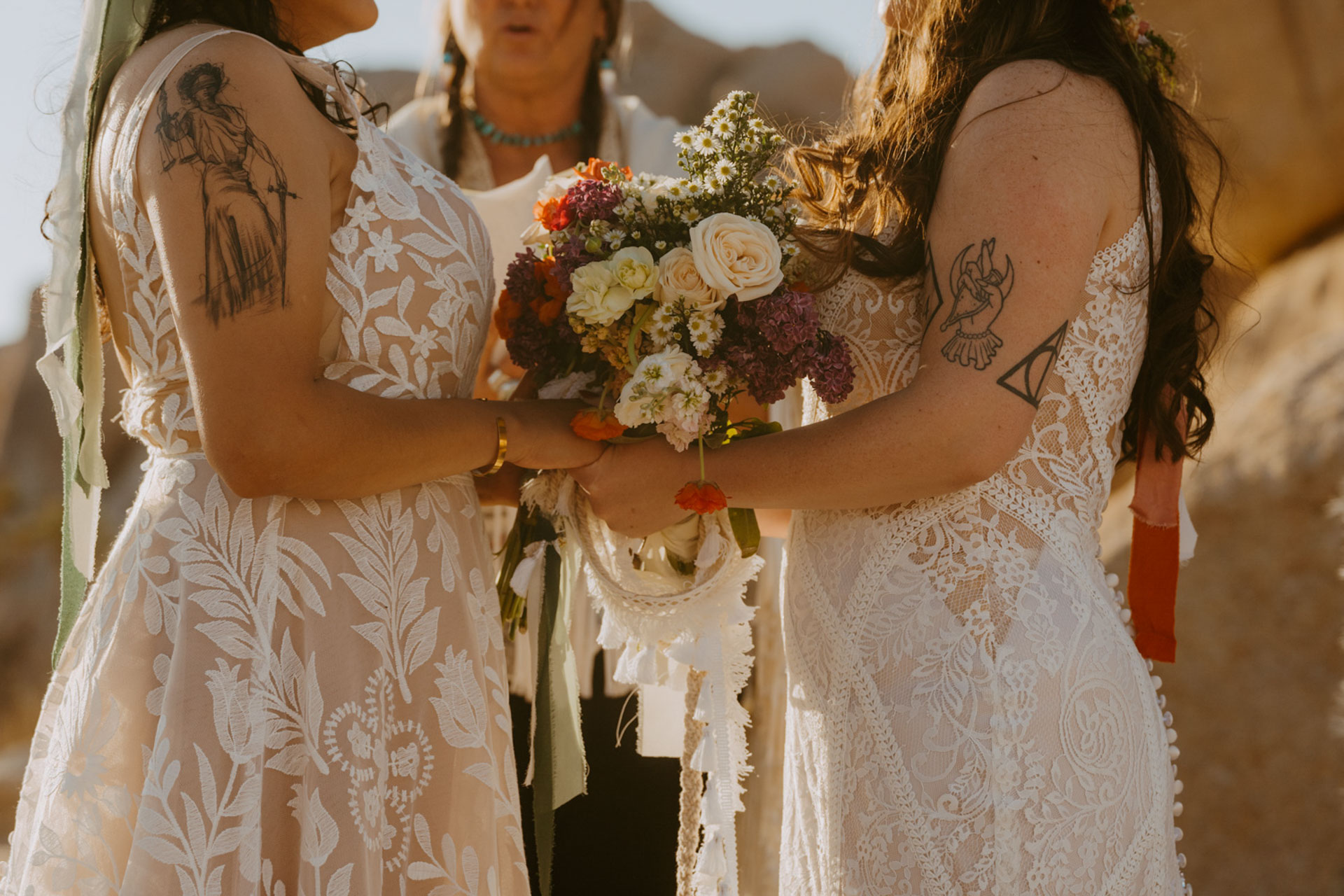 Close-up of the bouquets — Joshua Tree Wedding Photographer 