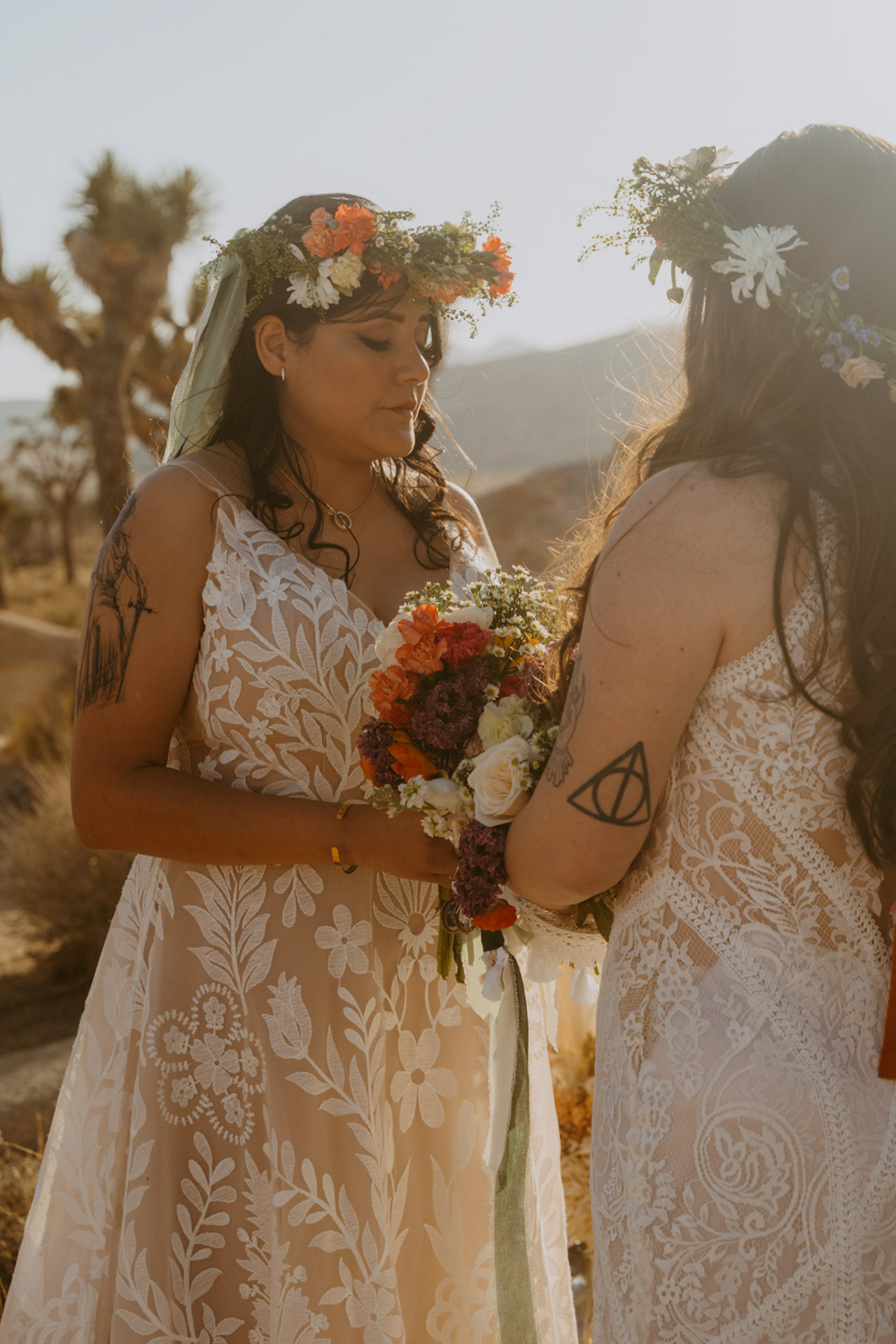 Brides giving their vows — Joshua Tree Wedding Photographer